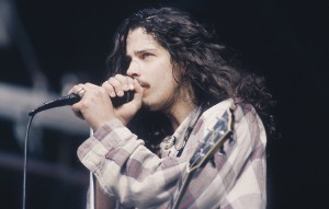Singer-songwriter and guitarist Chris Cornell (1964 - 2017) performing with American rock group, Soundgarden at Feyenoord Stadion (De Kuip), Rotterdam, Netherlands, 23rd June 1992.